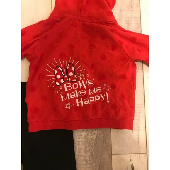 Disney Parks Baby Girl Minnie Mouse Red Hooded Jacket & Black Pants Set - Picture 6 of 6